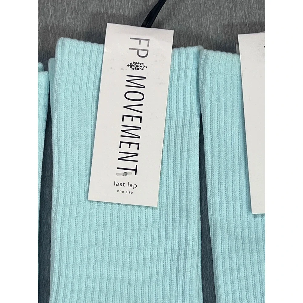 FP Movement Lucky Honey Last Lap Tube Socks Mint Aqua 3 Pair Set NEW